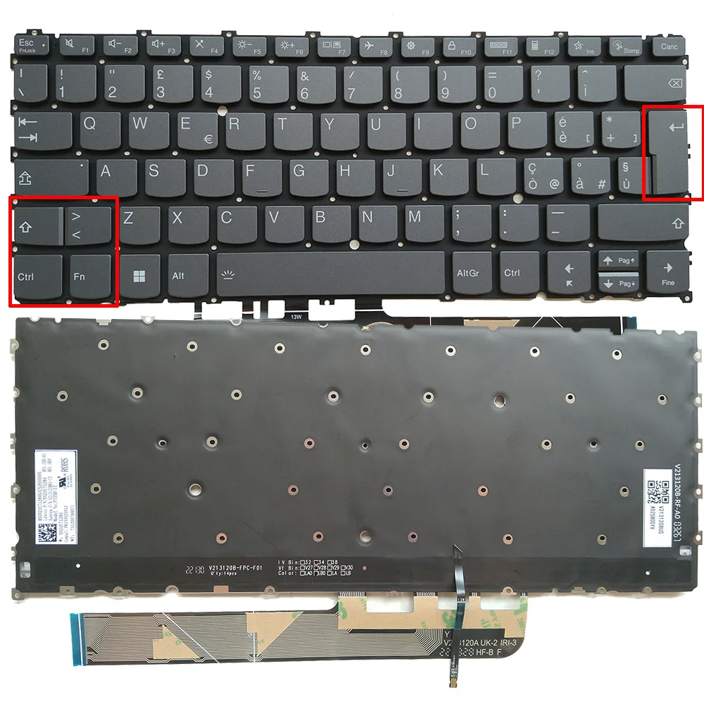 Italian Layout Backlit  Keyboard for Lenovo Yoga 6 13ALC7 82UD PT3SB-IT  Laptop SN21E71284 V213120BK1-ITPT3SB-IT PK133SJ3A12