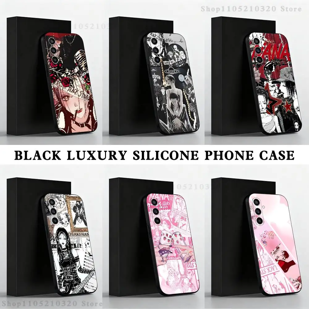 

N-Nana Osaki Anime Phone Case For Samsung S 25,24,23,22,30,21,10,9,Ultra,Plus,Lite,FE,4,5 G Black Soft Case