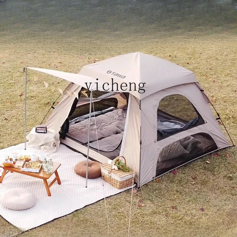 Tqh Outdoor Tent Automatic Quickly Open Sun Protection Portable Foldable Beach Equipment