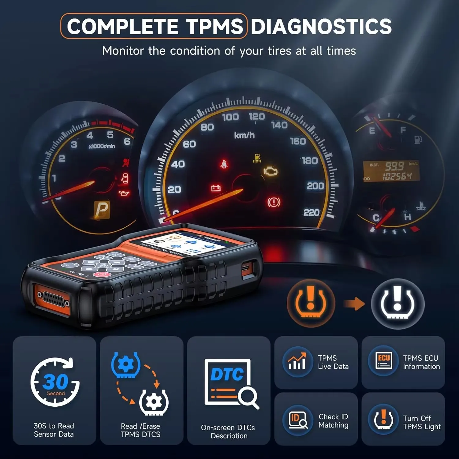 FOXWELL T2000 PRO 車用タイヤ空気圧ツール TPMS 再学習起動センサー