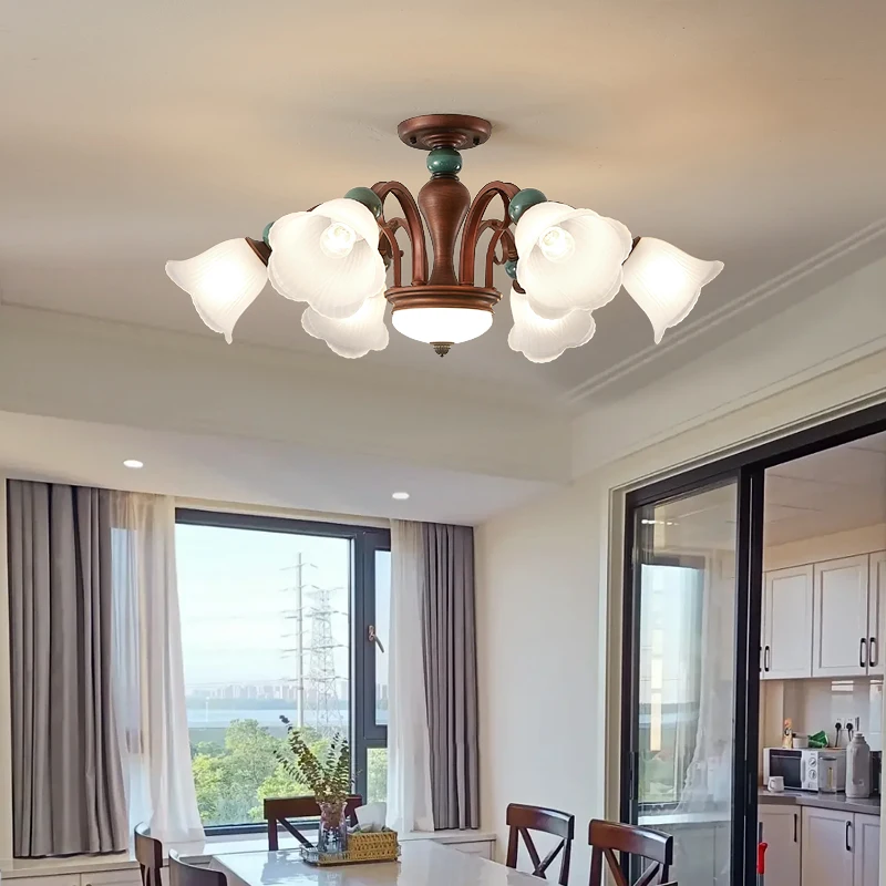 Minimalist Living Room Main Light American Retro Chandelier Creative Bedroom And Dining Room Range Style Grand Lighting Fixture