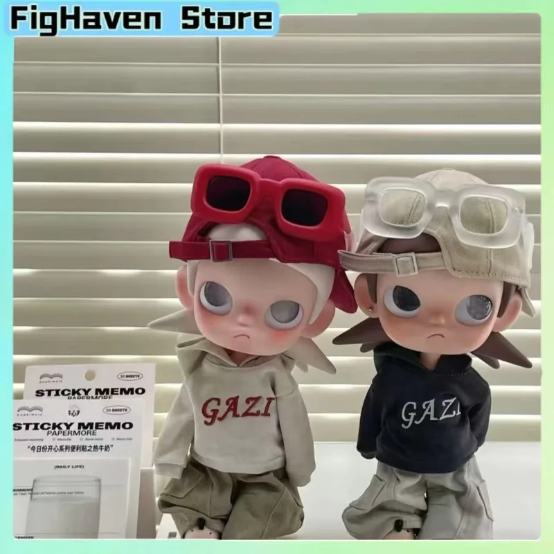 Streetwear Style Doll Clothes Set Hoodie Pants with Hat Sunglasses Accessories for 20cm BJD Action Figures Not Include Doll