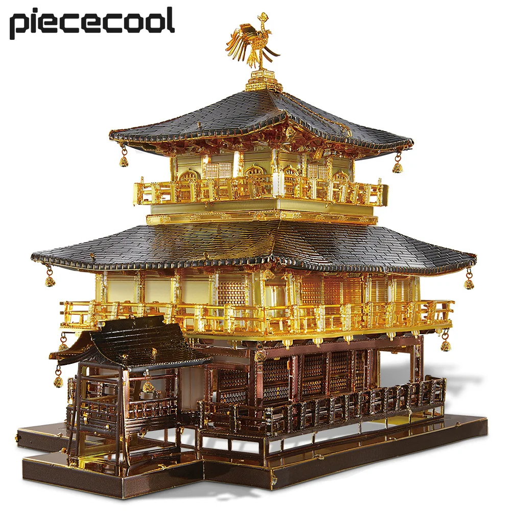 

Piececool 3D Metal Puzzles Golden Pavilion Assembly Model Kits Famous Janpan Architecture Jigsaw Toy DIY Set Christmas Gifts