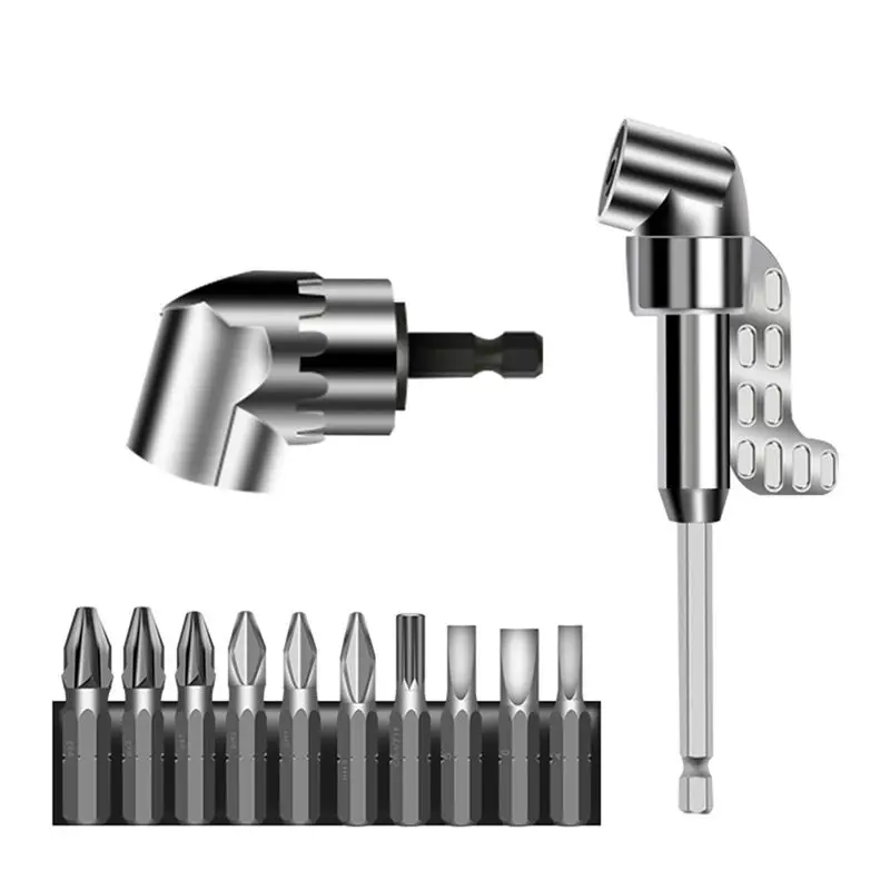 

A24F-Upgraded 105 Degree Right Angle Drill Adapter Kit With Multifunction Bend Screwdriver For Tight Spaces (2.5In And 5.5In)