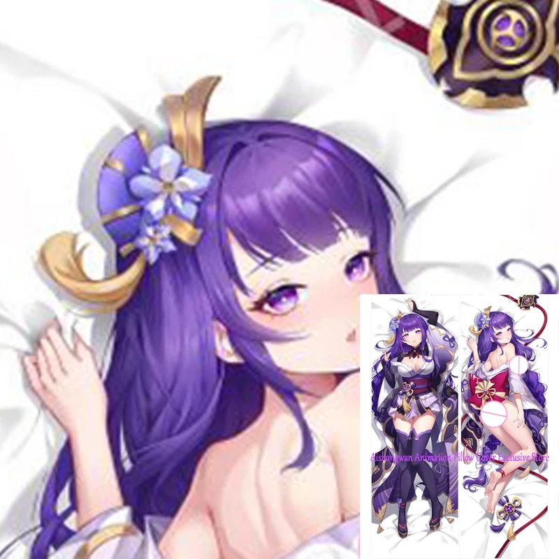 

Dakimakura Anime Pillow Cover Raiden Ei Double Sided Print 2Way Bedding Festival Gifts Gifts