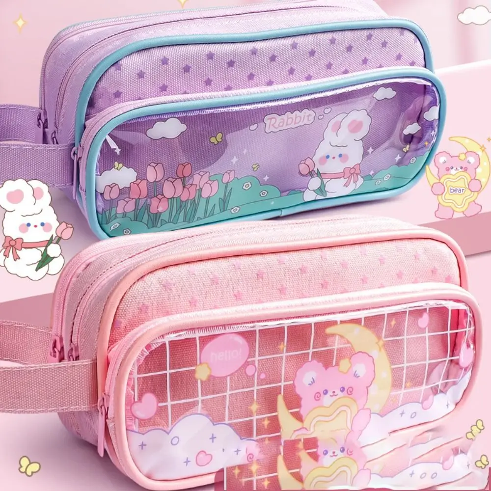 Imagem -03 - Impermeável 3d Pencil Case para Meninas Descompressão Pen Pouch Material Escolar Caixa Organizadora Estética Papelaria Coreano Bonito Kawaii