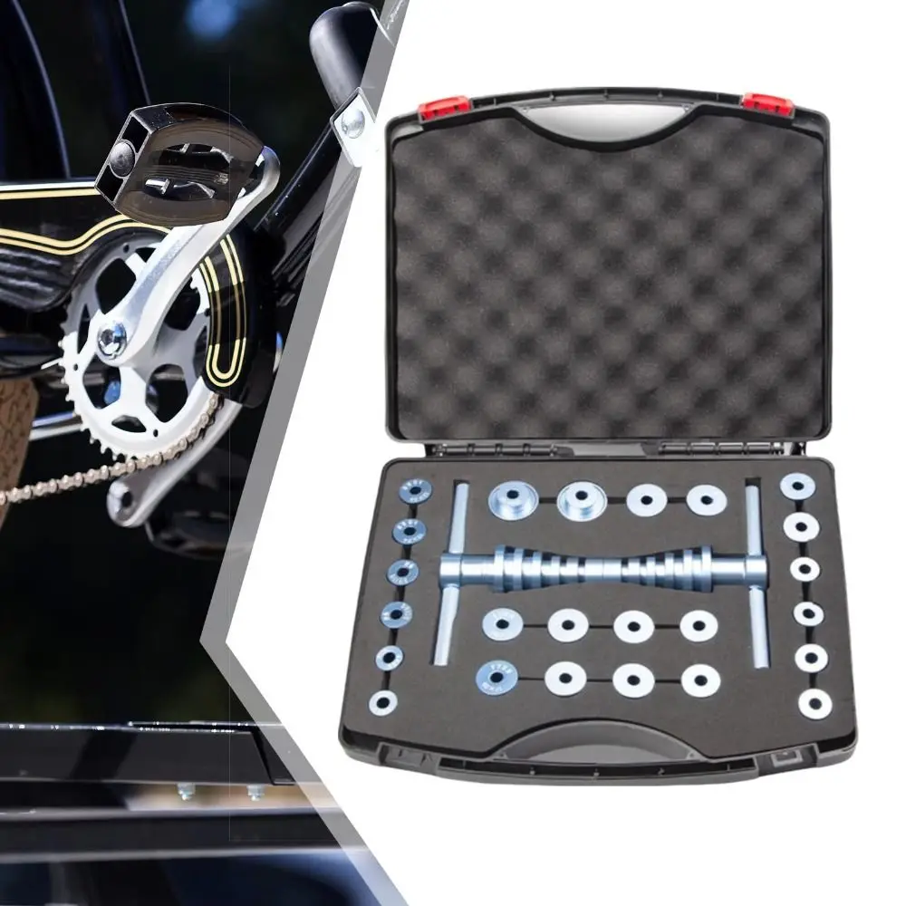 

18 Pressure Blocks Bicycle Bearing Installation Tool Carrying Case Soft Tail Frame Professional Bearing Press Set