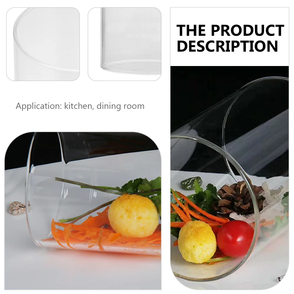 

1Pcs Cylindrical Glass Tableware Clear Salad Bowl for Food Storage Fresh Fruit Vegetable Serving Dish Restaurant Home Kitchen