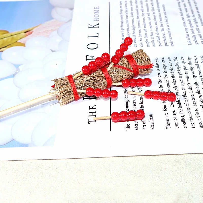 Best  Miniature Food Toy Sugar-coated Hawthorn Straw Stick Model OrnamentdiyHandmade Decorative Cottage Street Scene Small Ornam