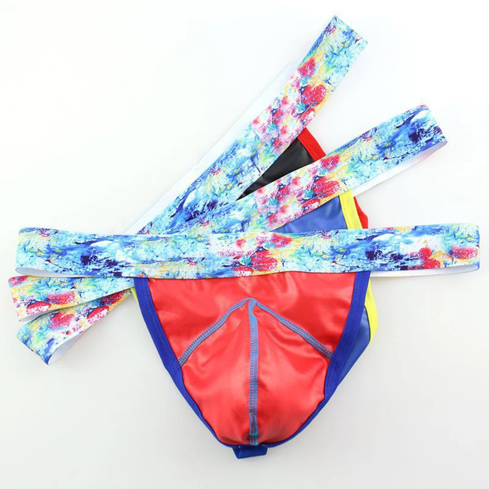 Low Waisted Men G-string Bulge Pouch Backless Panties Tie-dye Pattern Regular Length Comfortable Sexy Underwear For Men