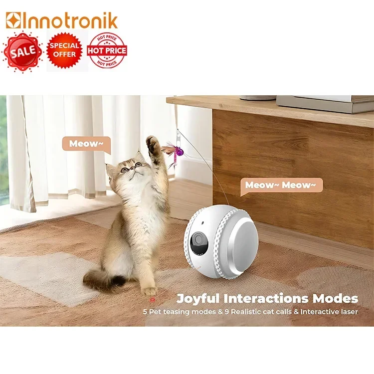 2025 Innotronik Tumbler Design Mobility Powerful Robot Dog Cat Camera Rolling Surveillance Pet Interaction Auto Return To Charge