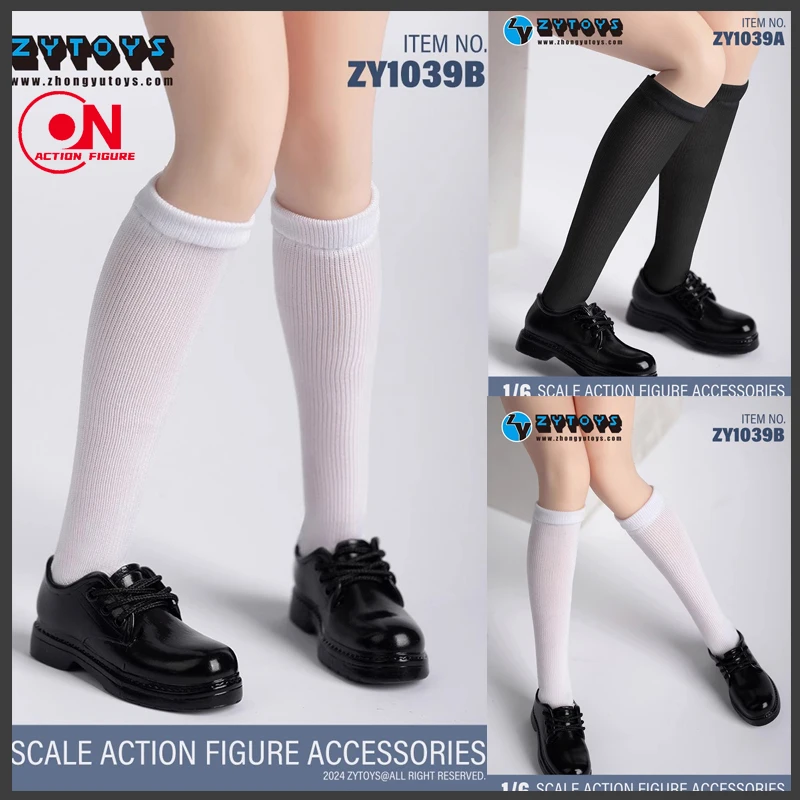 ZYTOYS 1/6 Scale ZY1039 School Girl White Black Socks Clothes Accessories Model Fit 12-inch Female Soldier Action Figure Body