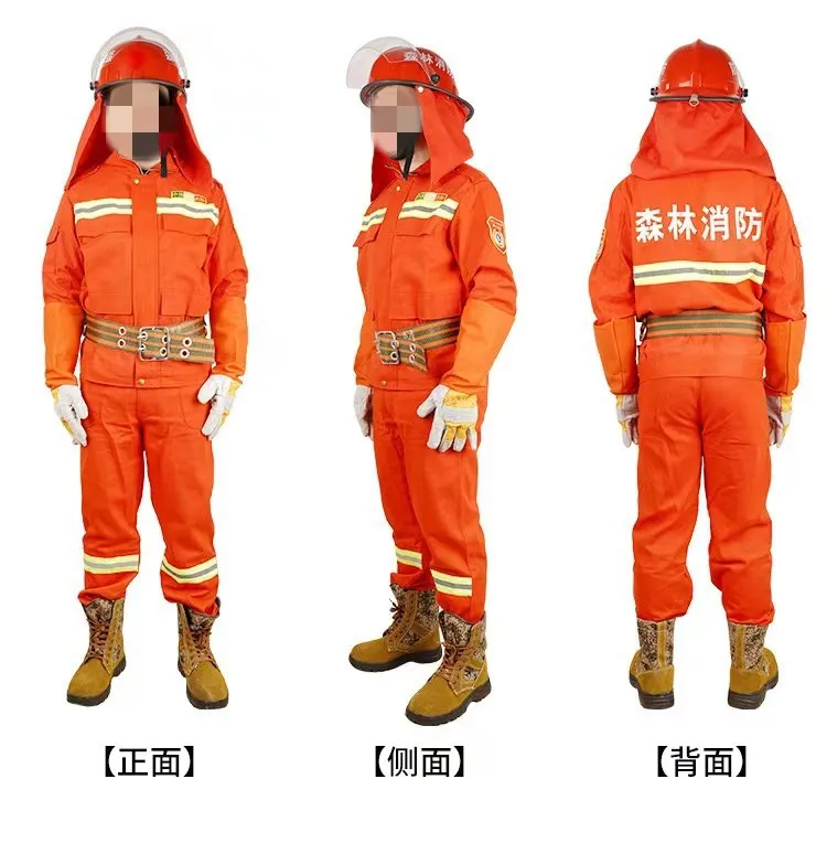 6Pcs Cotton Forest Fire Fighting Clothing Wildfire Suppression Clothing Flame Retardant Bunker Gear Suit Fire Fighting Clothing