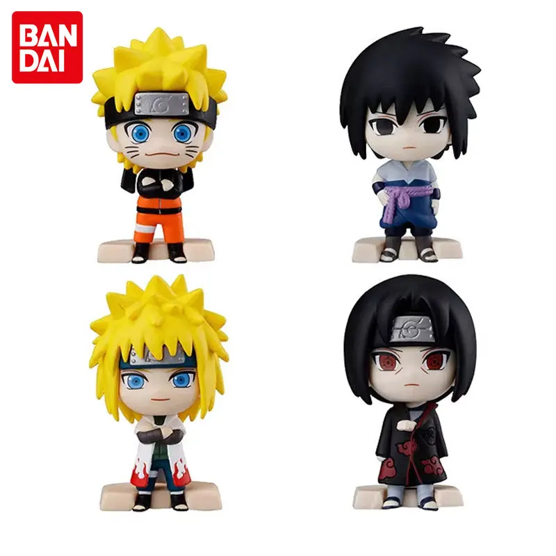 

Bandai NARUTO Gashapon Toys Uzumaki Naruto Uchiha Sasuke Namikaze Minato Uchiha Itachi Genuine Anime Figure Model in Shelf