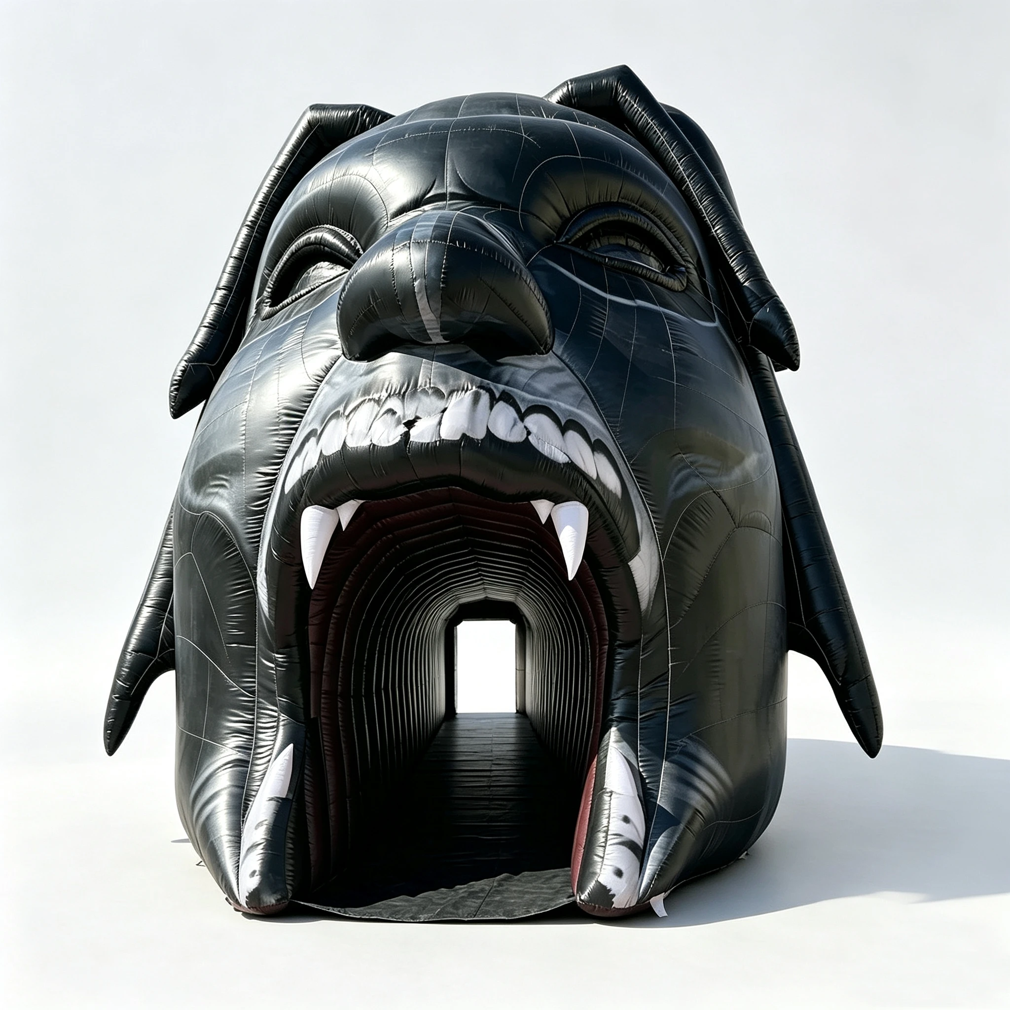 Custom Halloween Black Dog Head Inflatable Mouth Passageway Tunnel Entrance Tent for Party