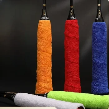 バドミントンラケットロングヘアマイクロファイバータオルテープ吸汗滑り止め厚いタオルグリップバドミントンアクセサリー 65*3 センチメートル