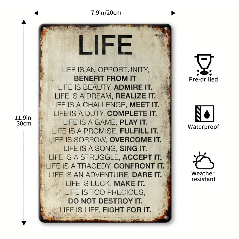 

Vintage-Inspired Metal Sign- 'Life'S Fun' Poster for Home, Garage, Coffee Shops& Gardens- Durable Iron Wall Art Decor