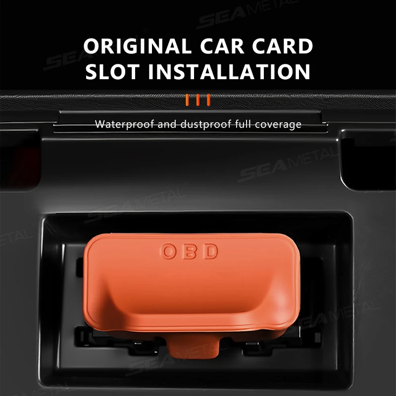 ฝาครอบซิลิโคนป้องกันฝุ่นสำหรับช่อง OBD ในรถยนต์ SEAMETAL ดีไซน์แบบมีหูจับ ป้องกันน้ำและฝุ่น อุปกรณ์เสริมในรถยนต์