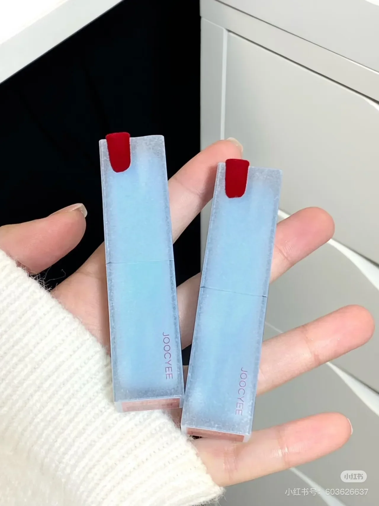 Joocyee Winter Blues คริสต์มาสแต่งหน้ากล่องของขวัญ Mirror Lip Glaze Matte ลิปสติก Blush