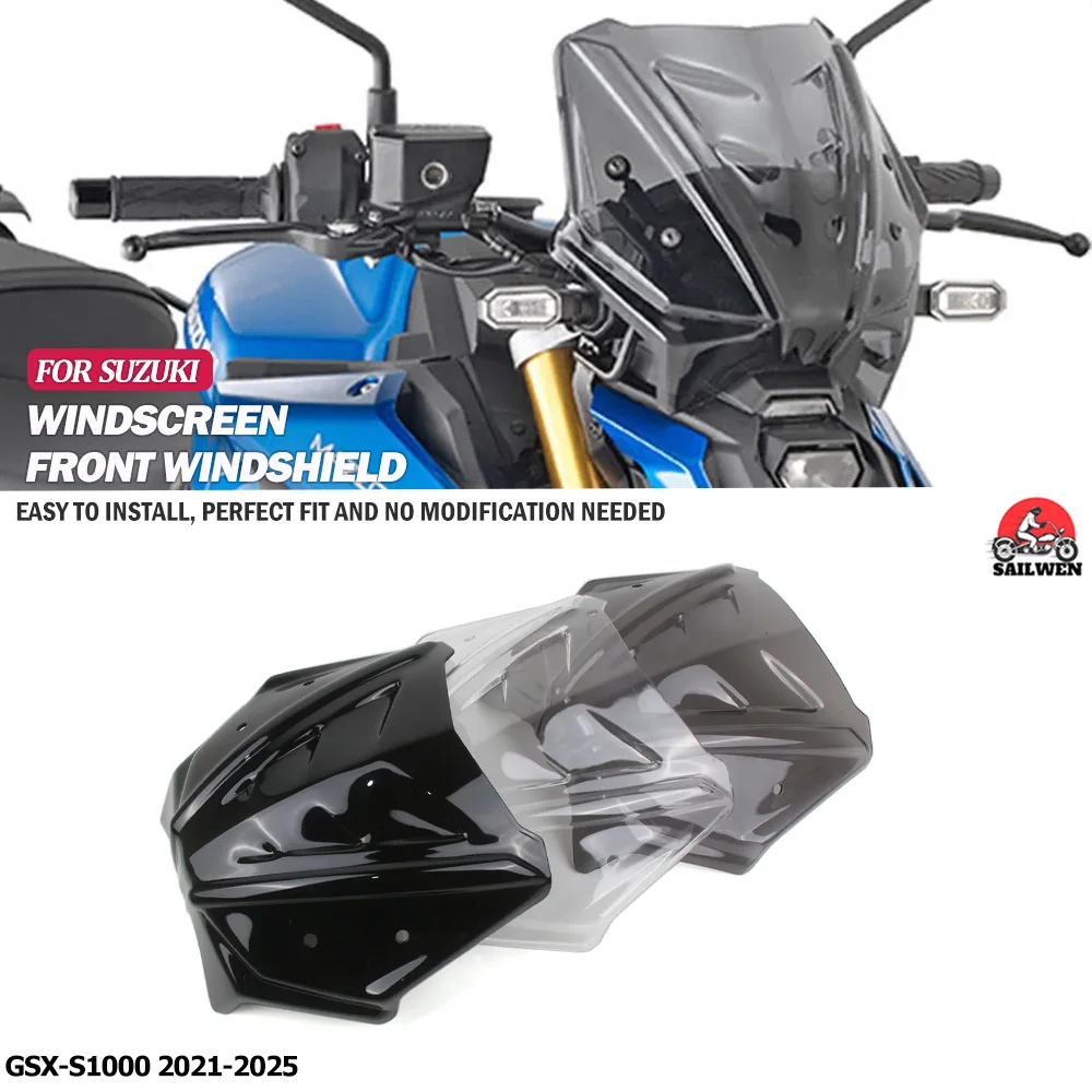 

For Suzuki GSX-S1000 GSXS1000 GSXS GSX-S 1000 2021-2025 Windscreen Windshield Wind Deflector Motorcycle