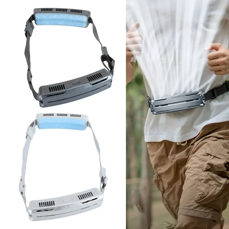 

Для занятий спортом на открытом воздухе, дорожный вентилятор, носимый поясной вентилятор, многофункциональный 3-скоростной регулируемый ледяной компресс, эффективный поясной вентилятор с широкими углами