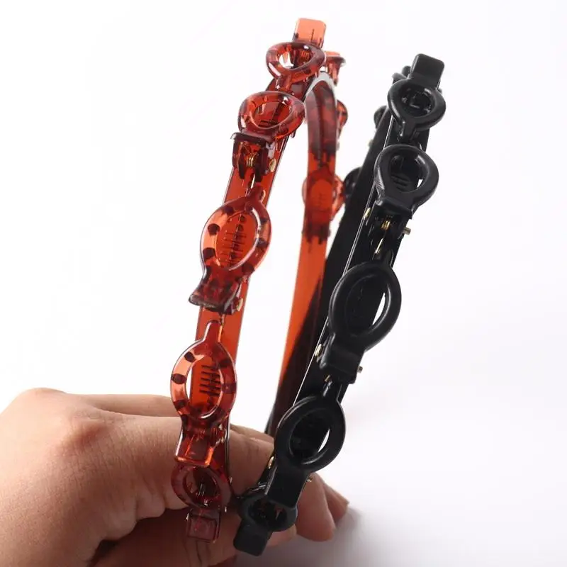 Fotografia 5: 2 peças de Faixas de Cabelo de Camada Dupla com Clipe, de Plástico Trançado, Estilo Moda Punk