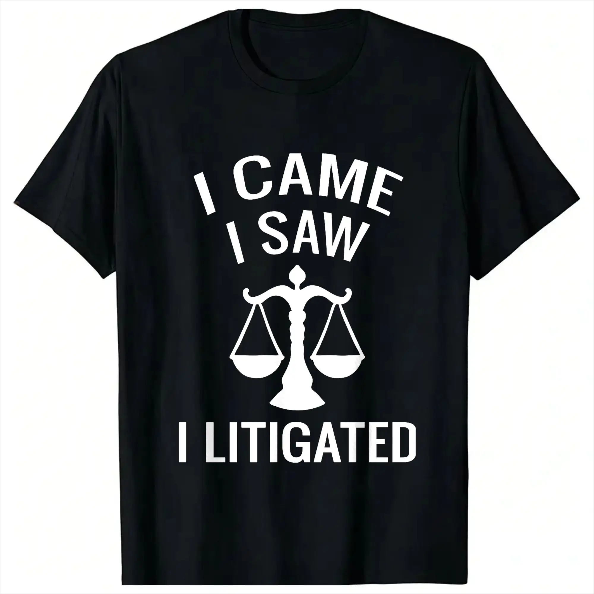 Awesome I Came I Saw I Litigated Law School Grad Lawyer Graduation Men T Shirts  Short Sleeve Tees Clothing
