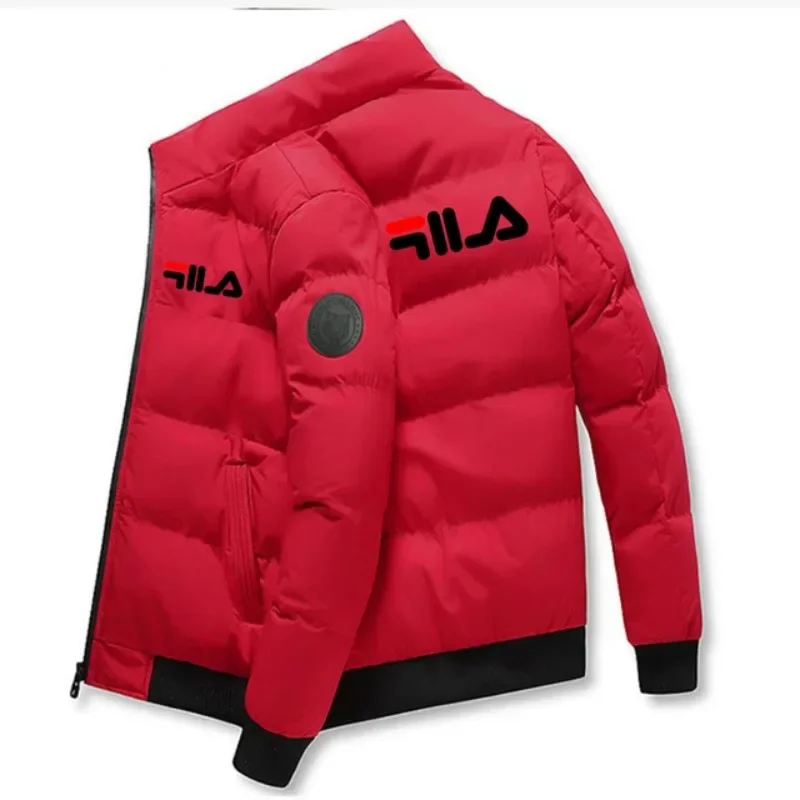 Nova Jaqueta Curta Masculina Outono Inverno 2026, Casaco Acolchoado de Algodão com Zíper e Gola Alta, Moderno, Casual para Exterior, Quente e Leve