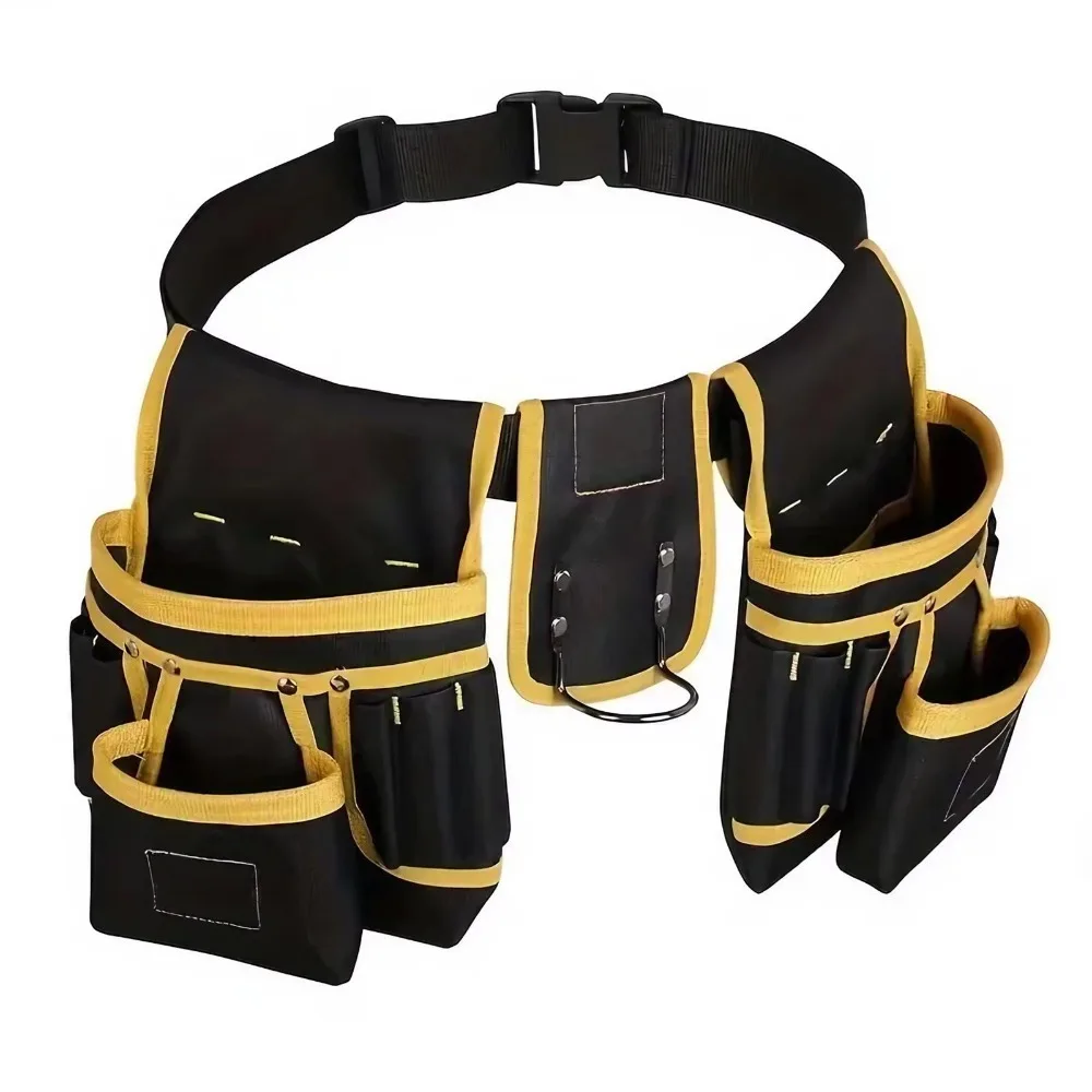 26-pocket-design-magnetic-tool-belt-detachable-nail-adjustable-waist-bracket-heavy-duty-tool-bag-removable-belt