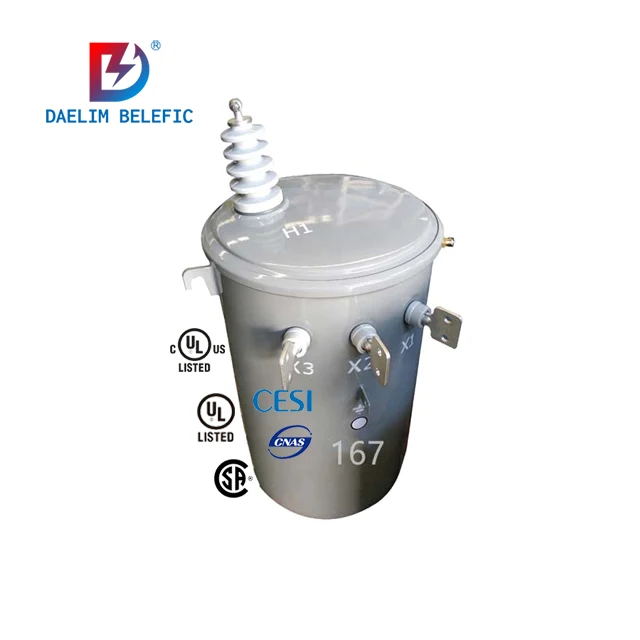 2026 Daelim Single Phase Oil Pole Mounted Distribution Transformer 15 25 KVA 50 75 KVA 100 167 KVA 333kVA 15kV 33kV