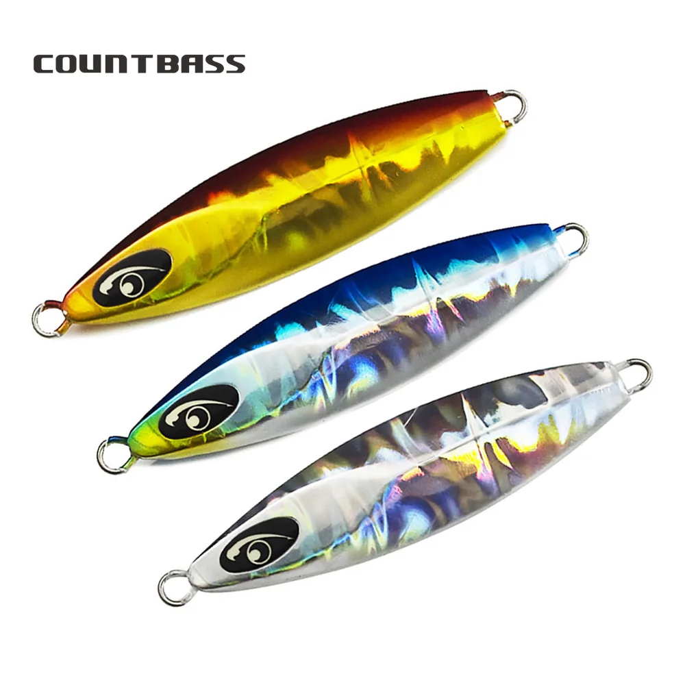 

COUNTBASS 3PCS 40g 1.4oz Sea Bass Jigging Lures Japanese Style Metal Fishing Baits Slow Jigs