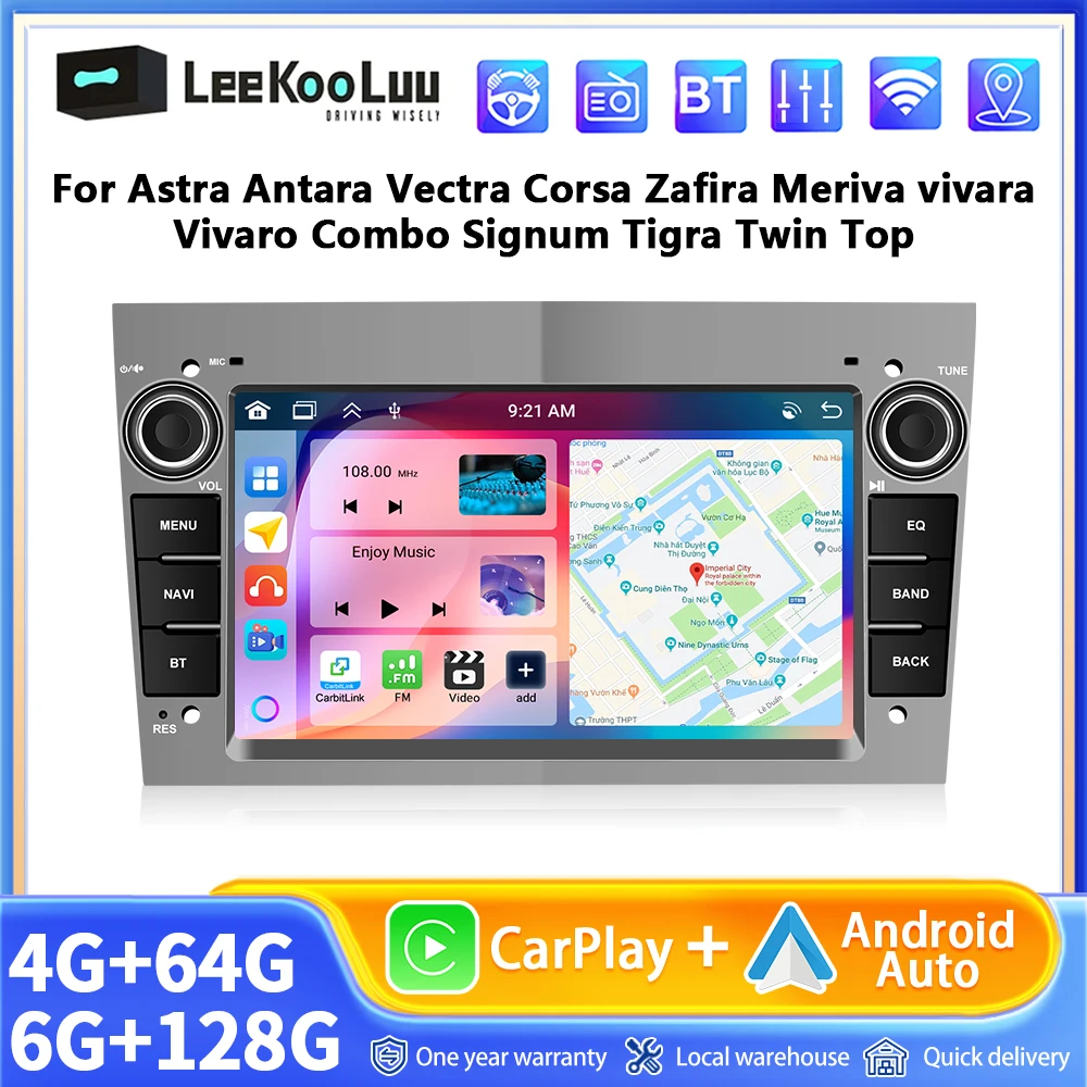 6 + 128G 7 pouces sans fil Carplay Android Auto pour Opel Astra H G J Antara Vectra C B Vivaro Corsa C D Zafira B autoradio GPS WIFI
