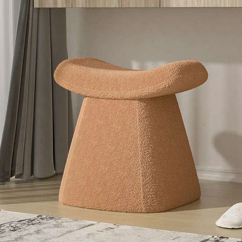 FULLLOVE Modern Minimalist Home Lamb Velvet Stool European Style Dressing Stool Living Room Furniture Bedroom Makeup Stool 2023