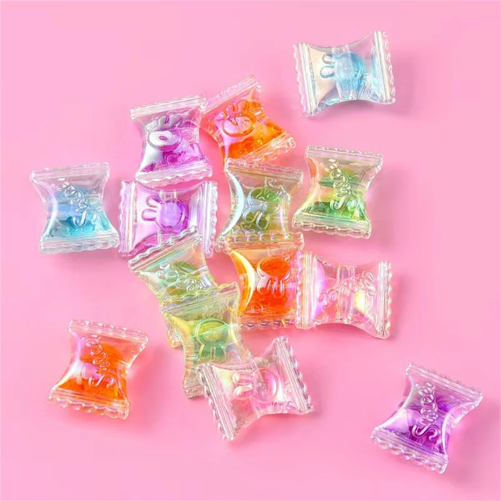 Q108 lindo acrílico simulación color caramelo agujero recto DIY llavero pulsera cuentas sueltas accesorios de joyería cuentas