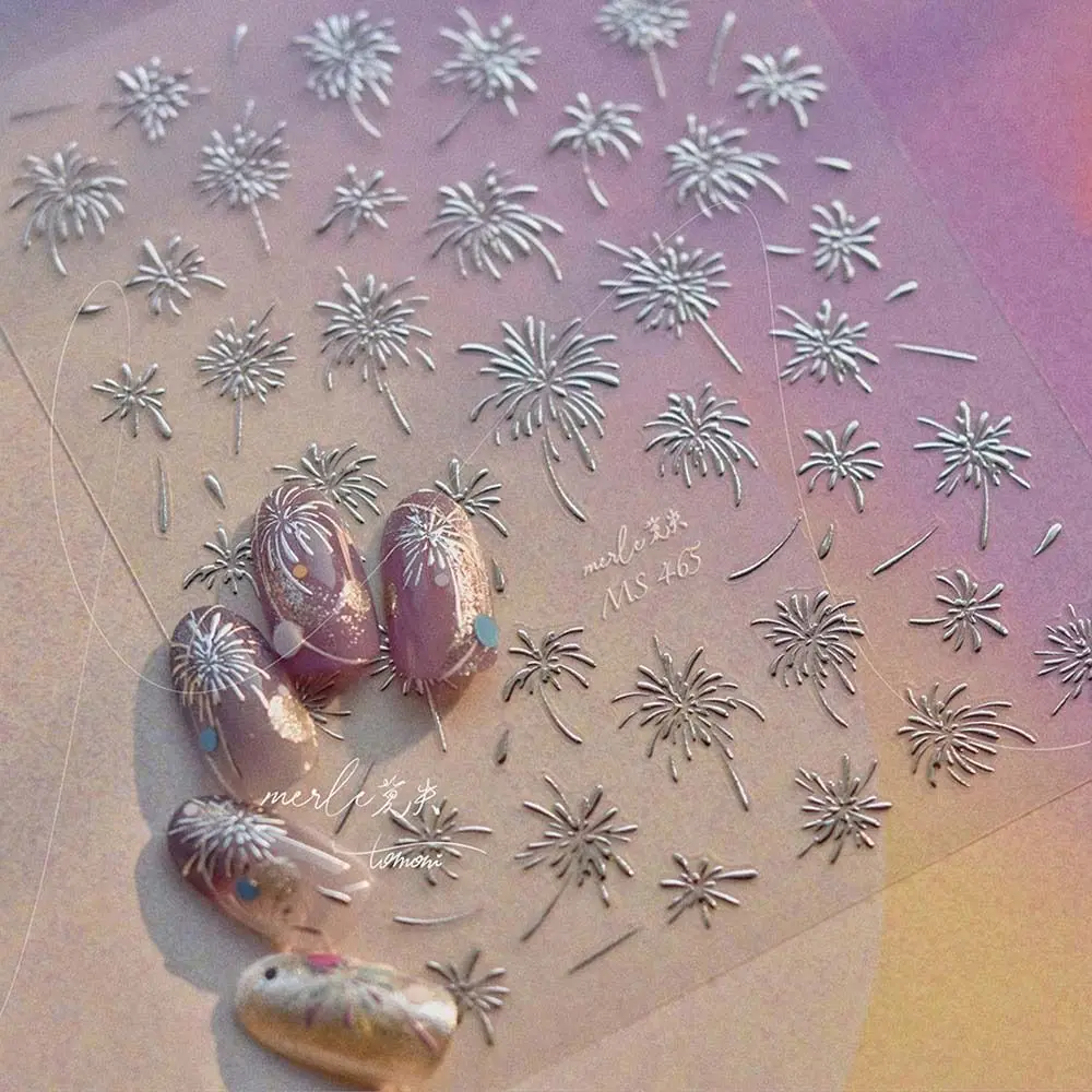

DIY Nail Charms New Year Fireworks Nail Stickers Dazzling Fireworks Holographic Laser Laser Fireworks Nail Decals Gold Silver