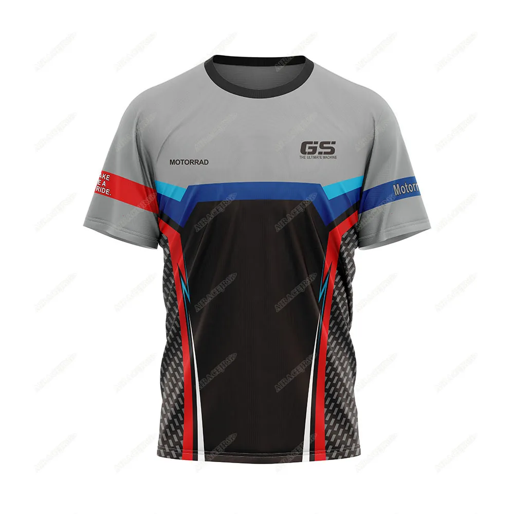 For BMW GS Motorrad T-Shirt R1250GS R1200GS F850GS F750GS Touring Motorcycle Racing ADVENTURE Black Grey Summer Jerseys