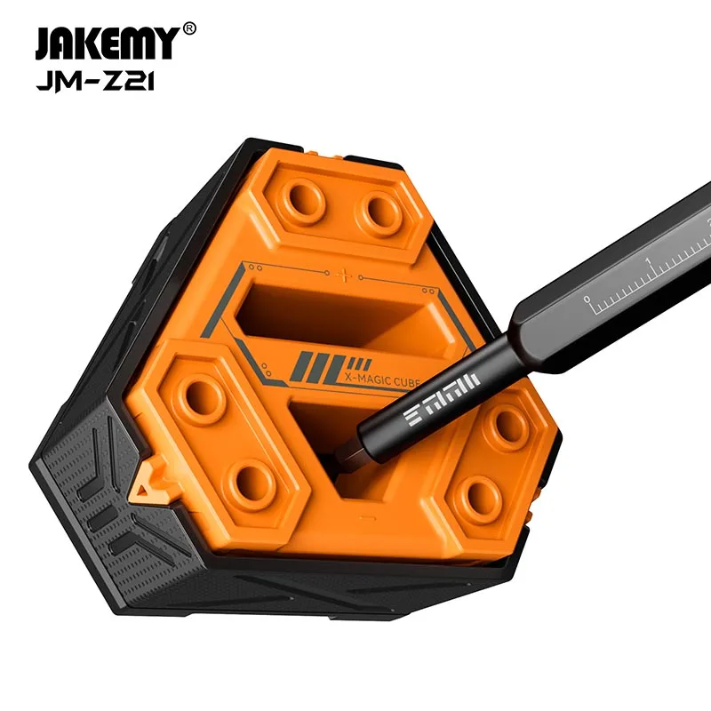 JAKEMY JM-Z21 Multi-Function 360° Rotating Magnetizer Demagnetizer for Screwdriver Bit Fast Magnetization Cube-shaped Magnetizer