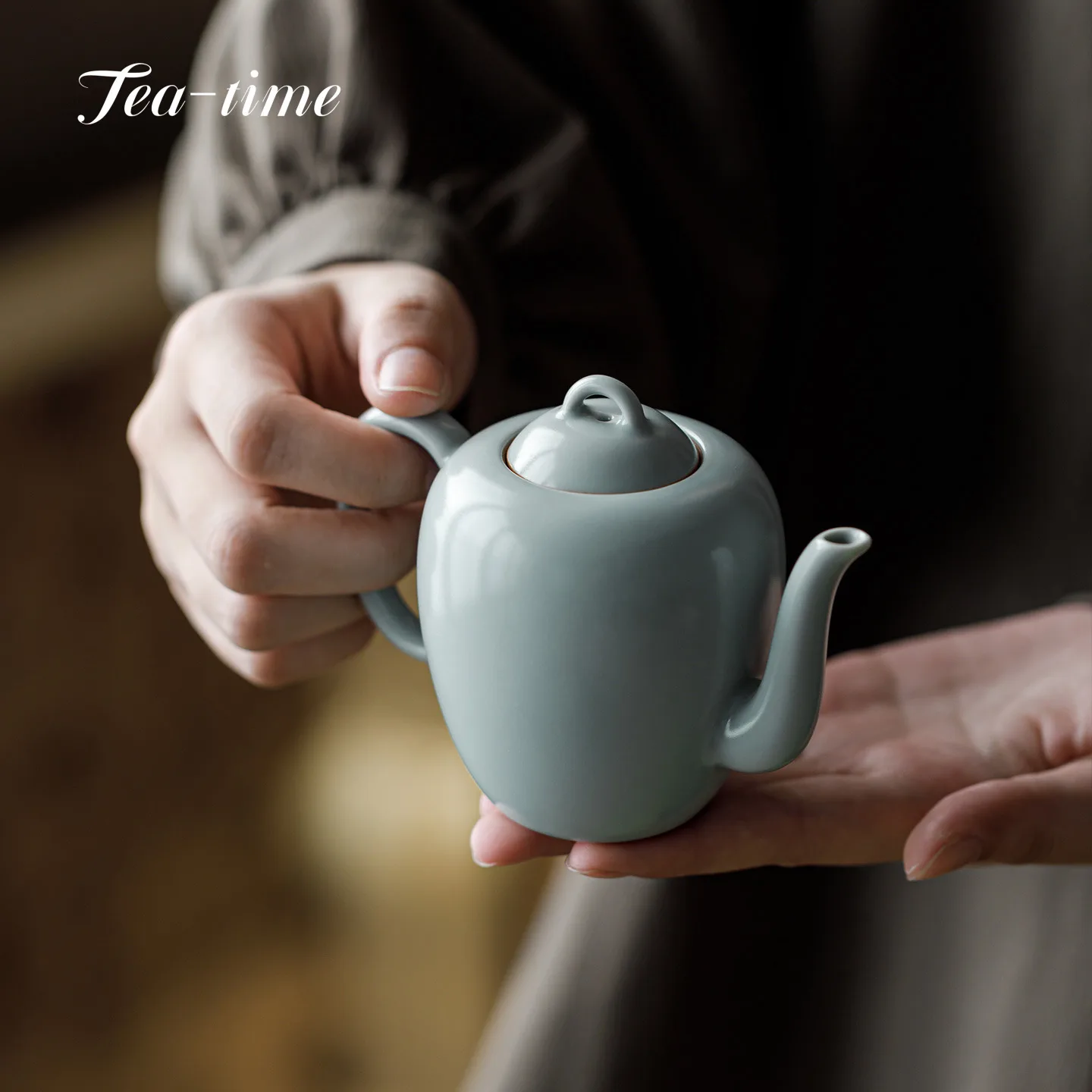 

Ru Kiln Beauty Плечо Чайник для заваривания чая Заварочный чайник Керамический чайник Церемония Китайский Улун Исин Чаша Фильтр Чайники Набор