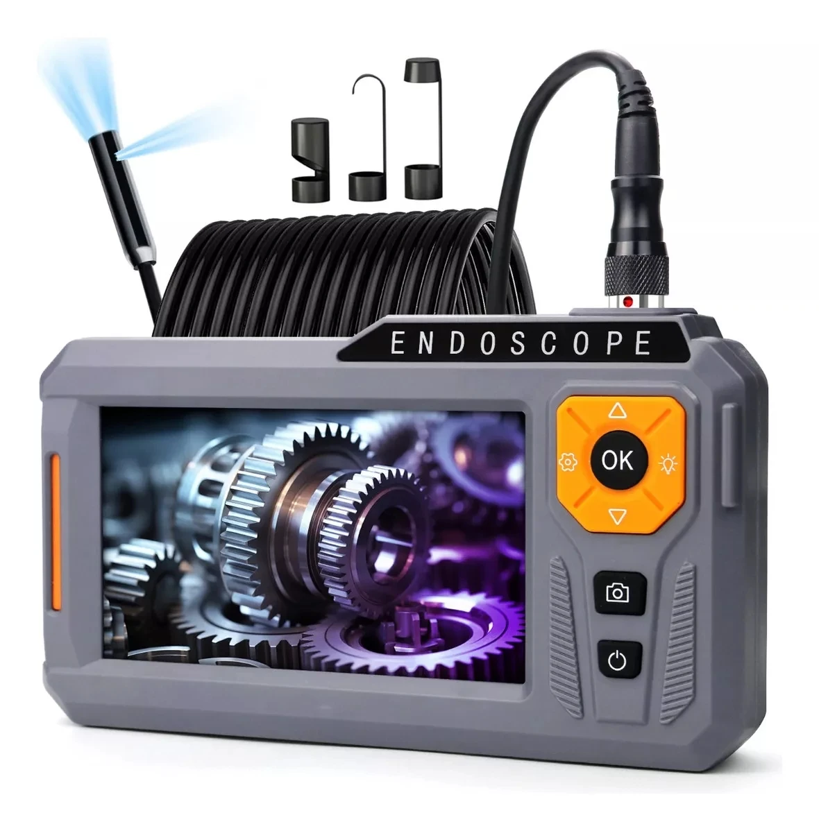 

5.0''IPS Screen Industrial Endoscope Camera Dual Len Sewer Inspection Camera IP67 With 32GB Memory Card & 8 Leds Light