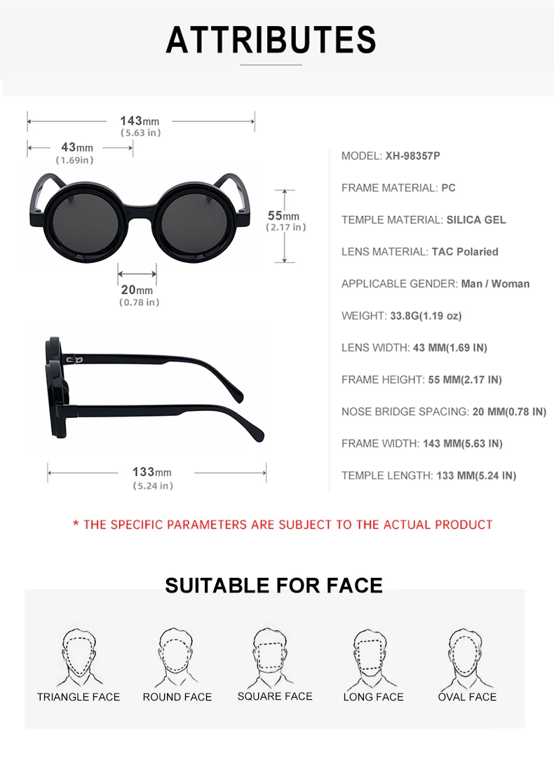 Steampunk Polarisierte Kleine Rahmen Runde Einstellbare Licht Sonnenbrille ND9 Dimmen Sonnenbrille Outdoor Shades Angeln Fahren Brillen – Detail 14