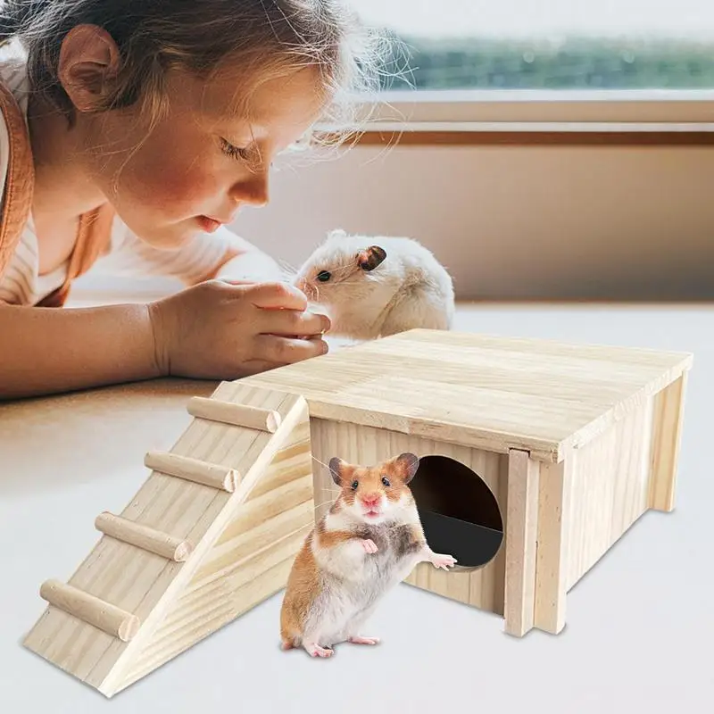 Hamster Cage Accessories Ladder Decoration Toy Hamster Hiding Corner House Cage Accessories For Hamster Syrian Hamsters Chipmunk