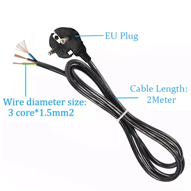 

AC Power Extension Cable Power Supply Cord 2m For Electrical Sockets Assemble Power Cord EU/US/UK/AU/C14 Plug