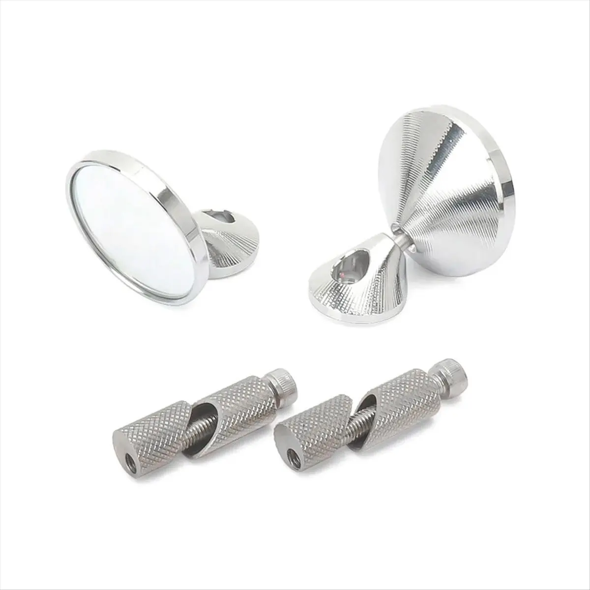 Compatible Motorcycle Accessories Handlebar End Mirror Side Rotation for 300 GTS300 300 GTV300 Silver