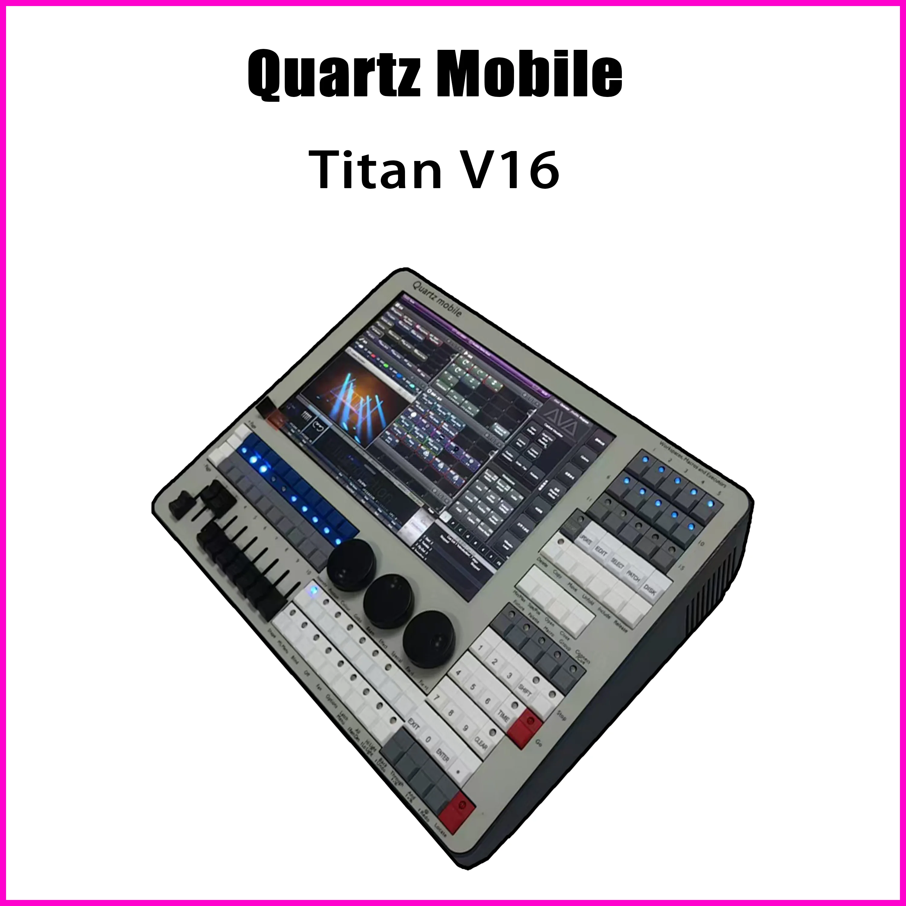 Mini Quartz Mobile Titan DMX-Konsole, Bühnenbeleuchtungscontroller, eingebauter Akku, Touchscreen, WLAN-Verbindung, professionell,