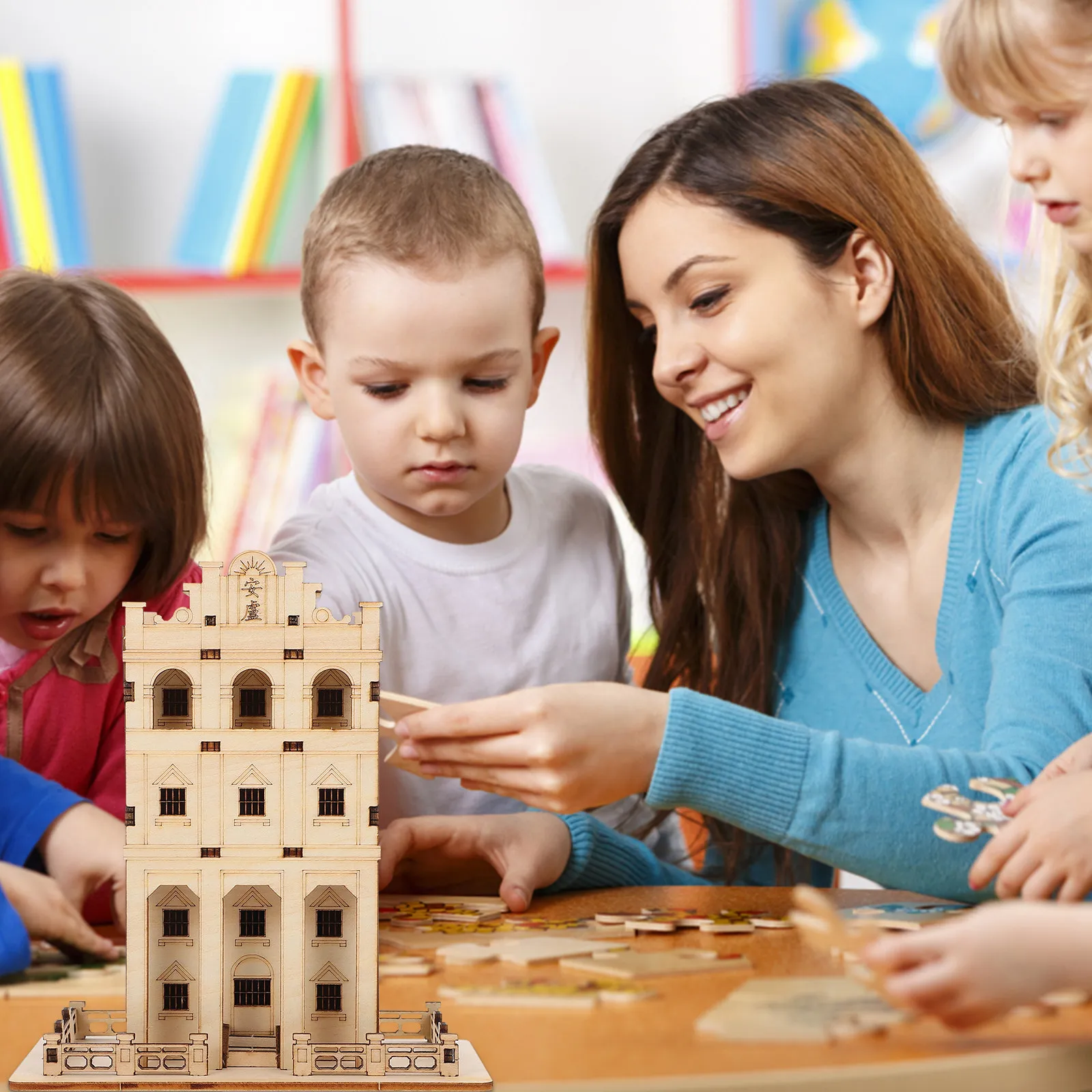 

1Set 3D Wooden Puzzle Craft Educational DIY Kit Safe Natural Wood Material Creative Kids Activity Set Home Office Shop