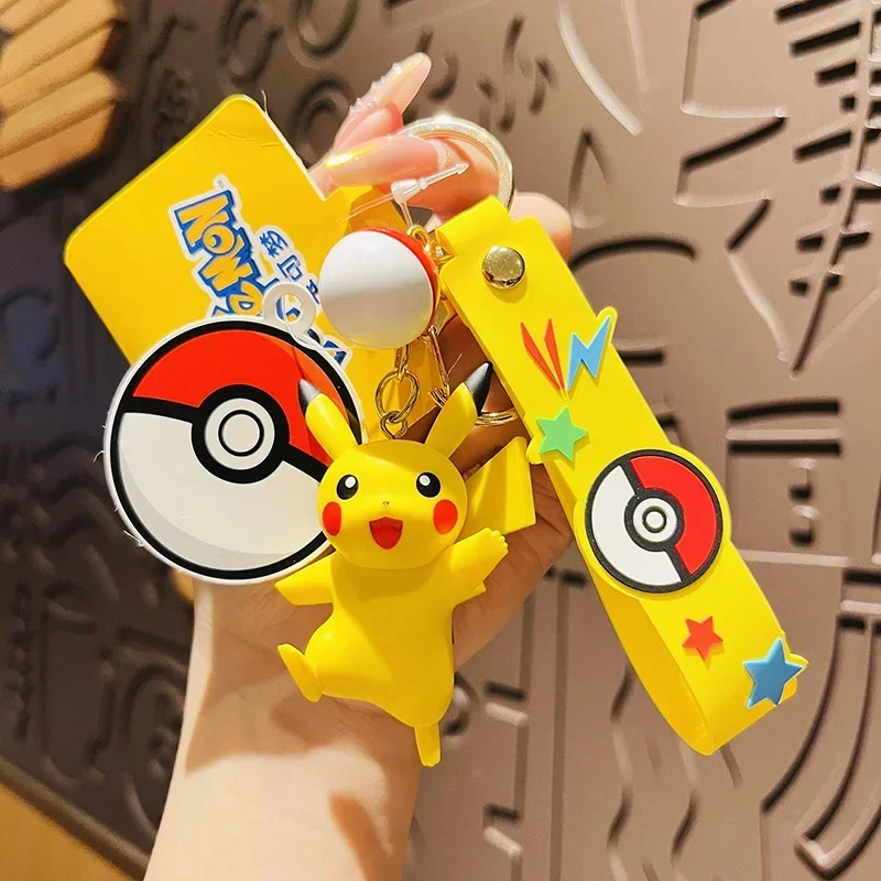 Pokemon Figure Anime Jigglypuff Gengar Pikachu PlusleGeng Keychain Car Key Bag Backpack Decorations Pendant Decoration Gift - view 4