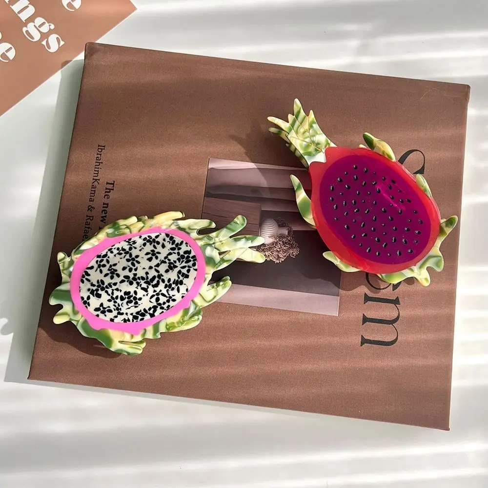 

Personalized Strawberry Fruit Hair Grab Pitaya Pineapple Cartoon Hair Claw Geometry Hairpin Acetic Acid Shark Clip Girls