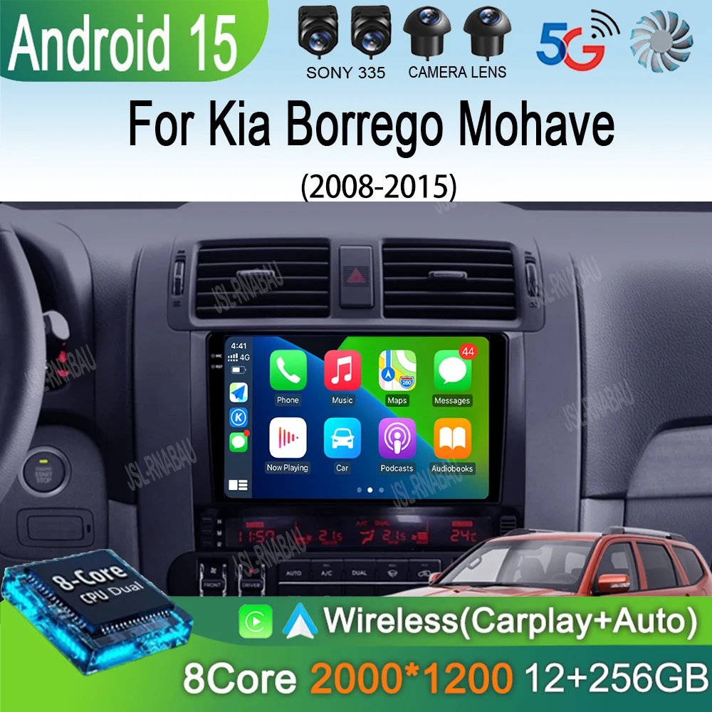 

Android 15 Carplay Auto Car Radio For Kia Borrego Mohave 2008-2015 GPS Navigation Multimedia Video Player Autoradio WIFI+4G DSP