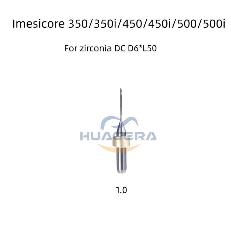 Imesicore 350i/450i/550i DC Coating D6 Dental Lab Zirconia PMMA PEEK Milling Cutter Dentistry Grinding Tool Milling Burs