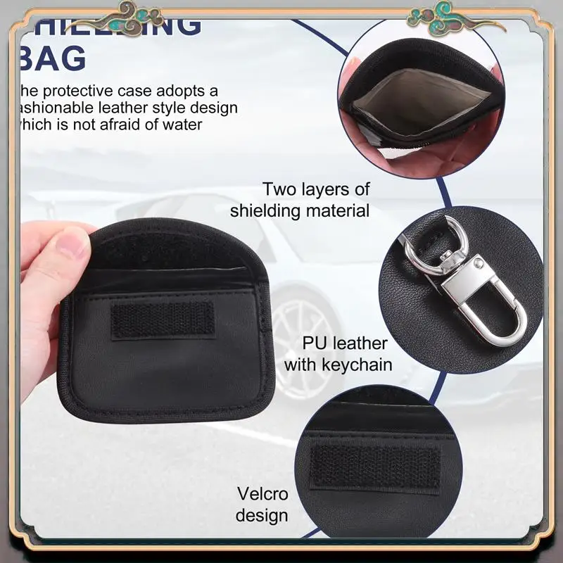 Reliable-Car Key Signal Blocker Pouch Case [ 2 PACK ] Mini Faraday Bag For Car Keys Keyless Entry Fob Guard Signal Blocking Pouc